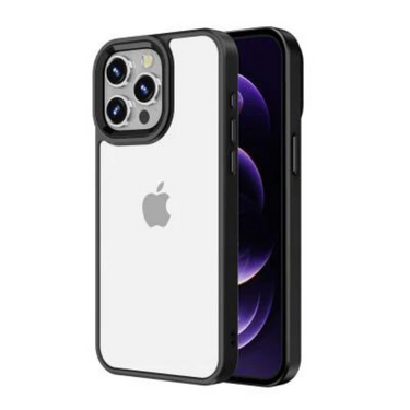 iPhone 15 Case Cover - Non-Slippery, Clear & Hard, Shock & Scratch Protection With Rear Camera Lens Guard - Black